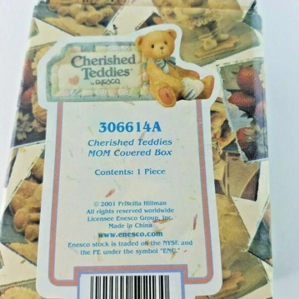 2001 Cherished Teddies MOM Covered Box #306614A With Original Packaging ENESCO